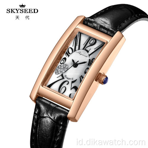 Jam tangan SKYSEED fashion retro wanita jam tangan persegi kecil